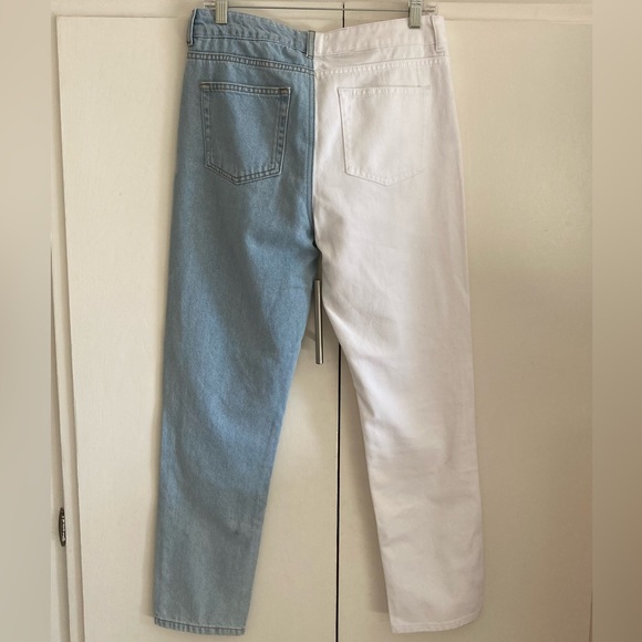 NWT Color block Adika Jeans White and Light Blue Women Size L - Picture 10 of 12